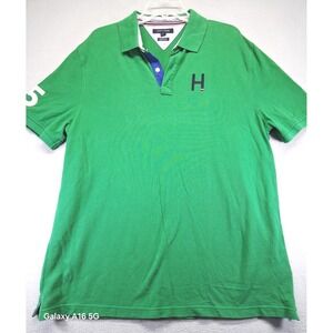 Tommy Hilfiger Men's Custom Fit Short Sleeve Green Polo Shirt #85 Size XL